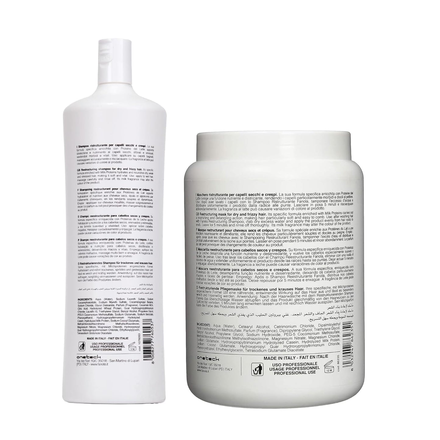 Fanola Nutri Care Regenerierendes Shampoo 1000 Ml + Nutri Care Repariermaske 1500 Ml