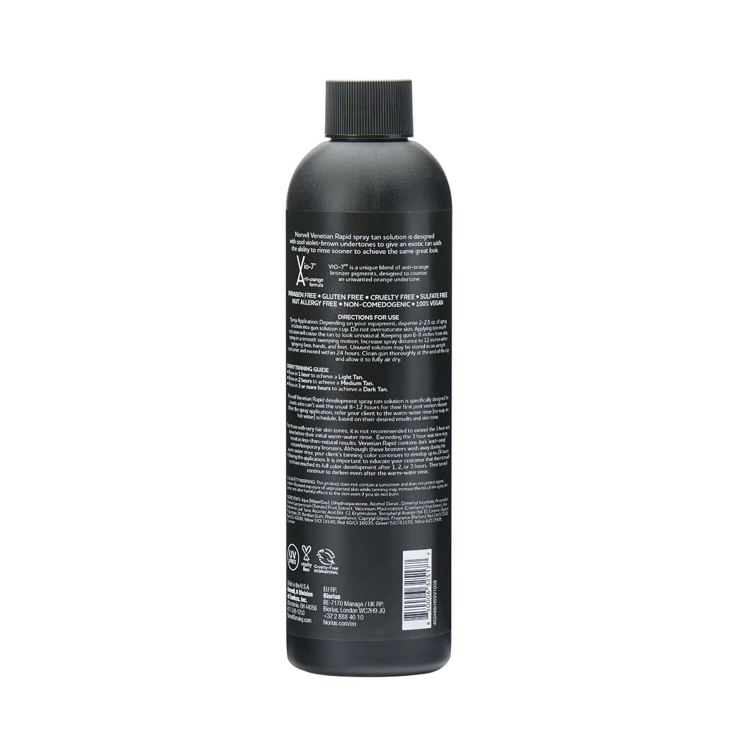Premium Rapid Spray Tan Solution Venetian One 8 Fl Oz – Professional Sunless Tanning Formula for Ultra Fast Natural Bronze Glow, Streak Free, Fast Drying, Long Lasting Color