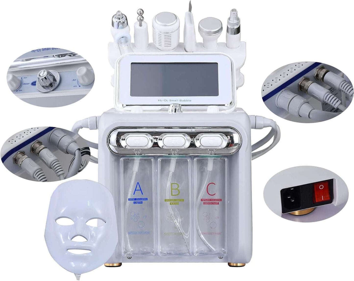 Hydrogen Oxygen 7 In1 Facial Care Machine with Mask Multifunctional Face Skin Care Device Elite