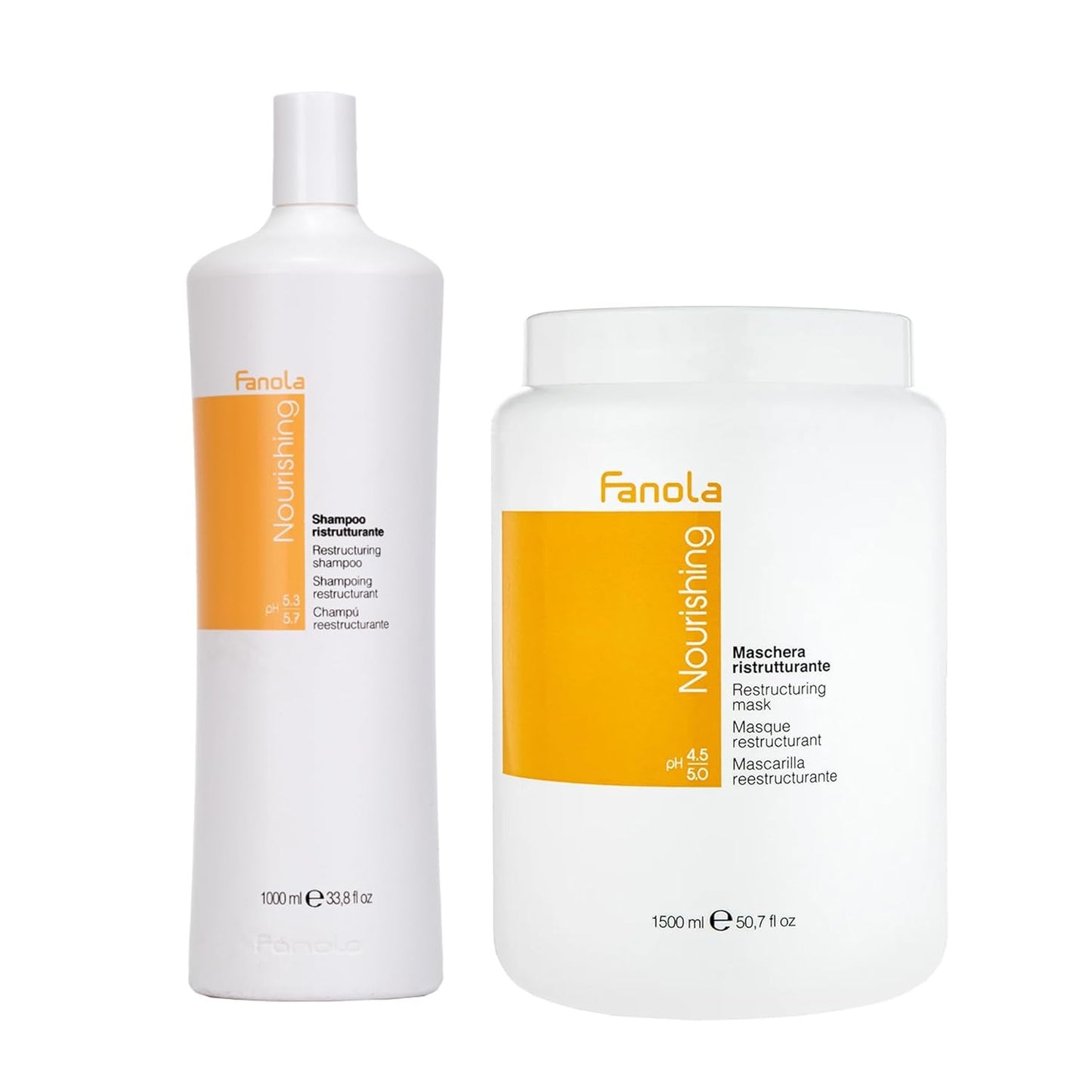 Fanola Nutri Care Regenerierendes Shampoo 1000 Ml + Nutri Care Repariermaske 1500 Ml