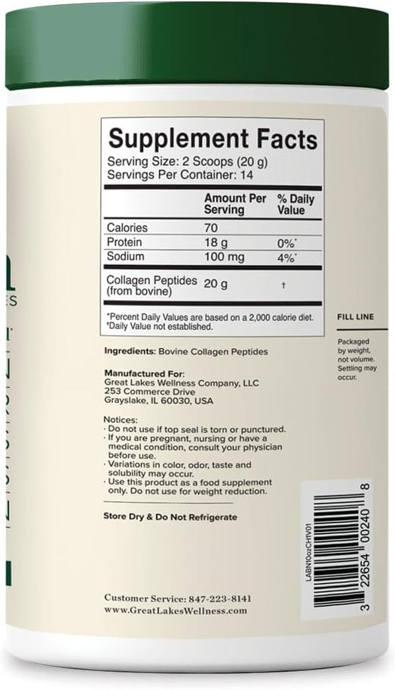 Collagen Peptides Powder – Supports Skin, Hair, Nails, Joints & Digestion – Hydrolyzed, Quick Dissolve, Non-Gmo, Keto & Kosher – Pure Collagen Protein (10 Oz, 14 Servings)
