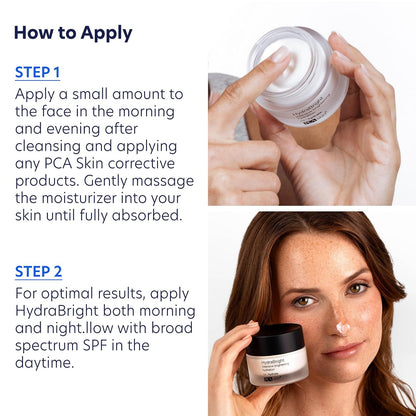 PCA SKIN Hydrabright Moisturizer - Facial Skin Care Products, Hydrating Brightening Cream with Squalane, Niacinamide - 1.69 Oz Jar